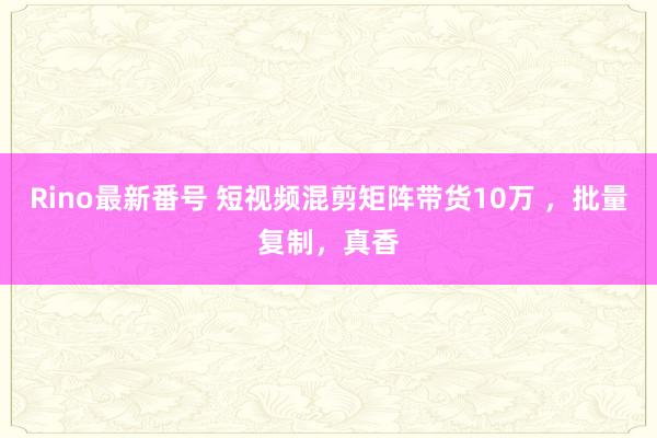 Rino最新番号 短视频混剪矩阵带货10万 ，批量复制，真香