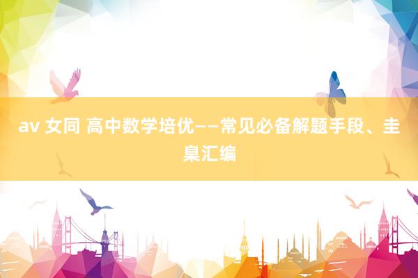 av 女同 高中数学培优——常见必备解题手段、圭臬汇编